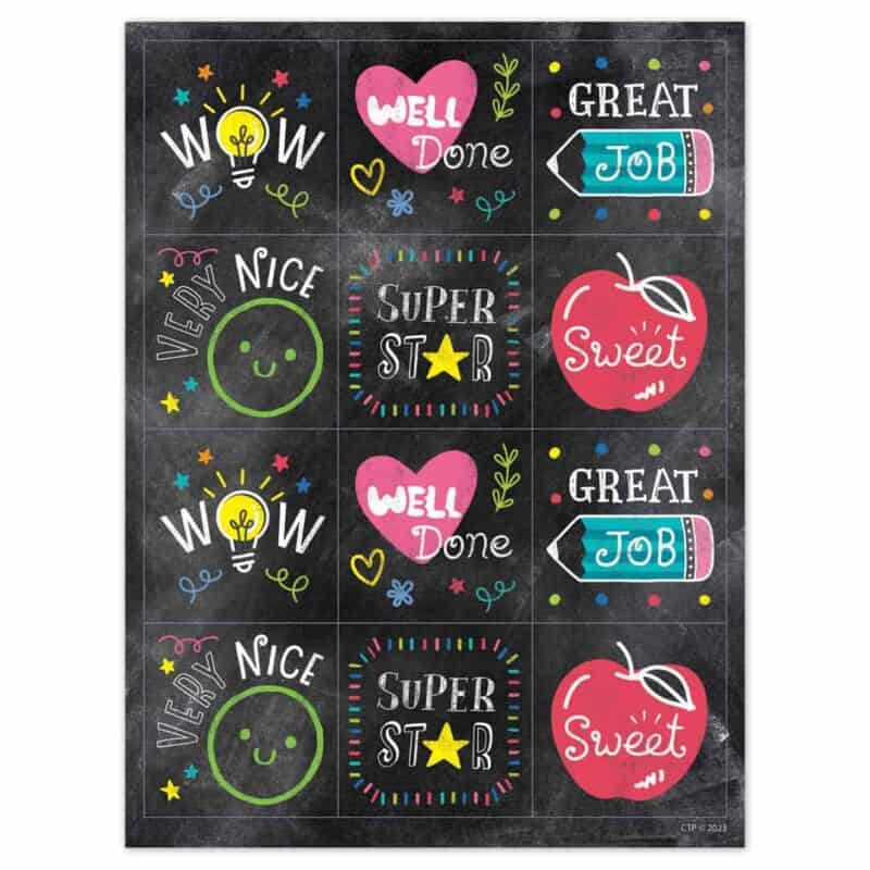 Colorful chalk rewards (chalk it up! ) reward stickers