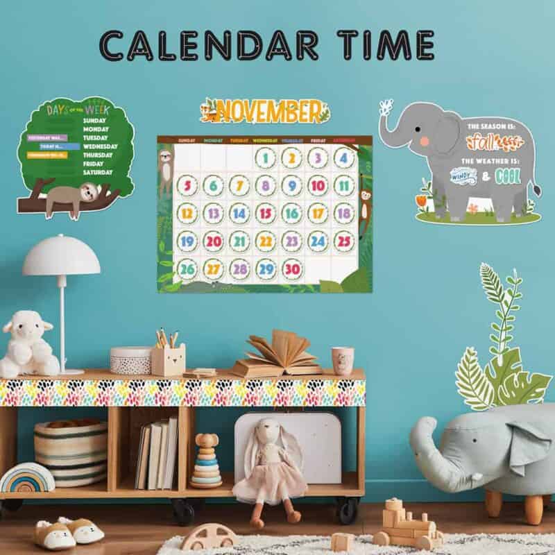 Jungle friends (jf) calendar set bulletin board