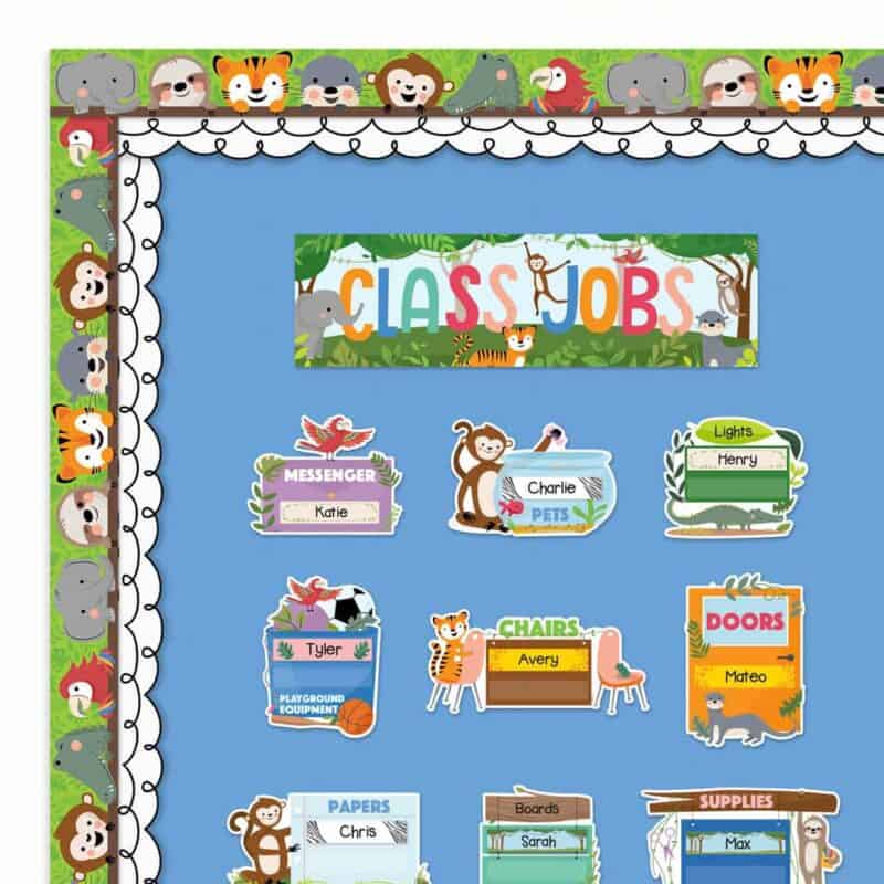 Class jobs (jungle friends) mini bulletin board