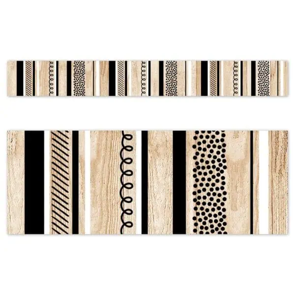 Stripes and doodles on wood (cd) ez border