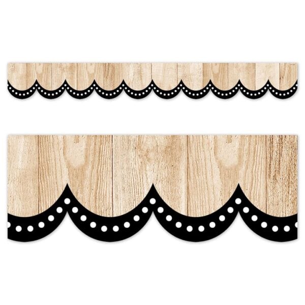 Dotted scallops on wood (cd) ez border