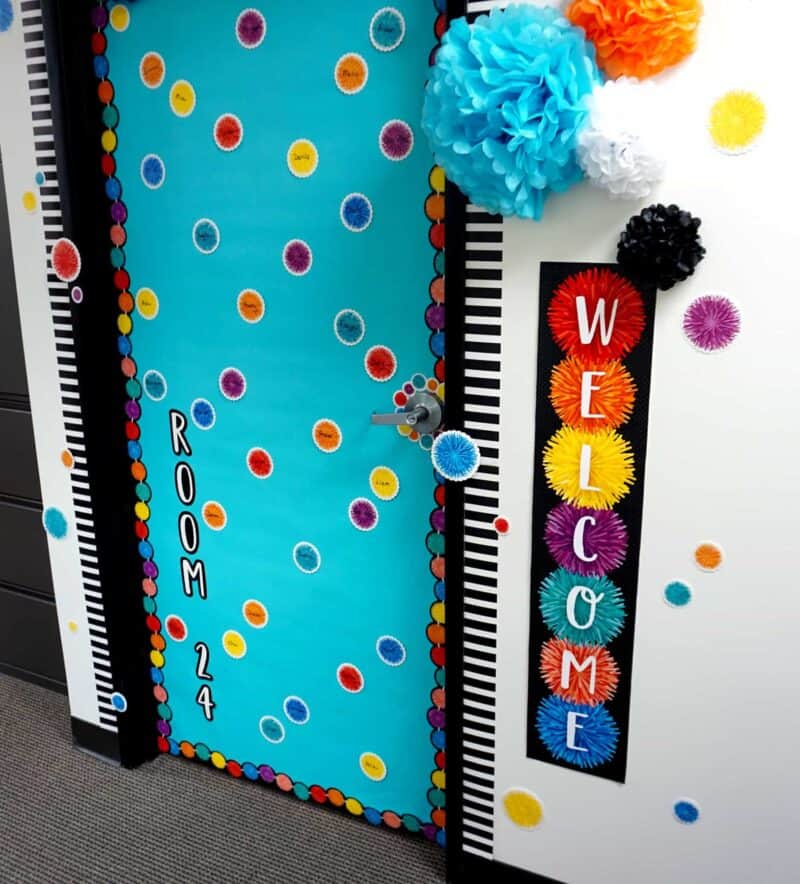 Pom-poms welcome banner