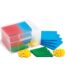 A plastic box with colorful blocks in it