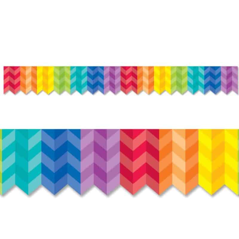 Rainbow herringbone border (painted palette, ez border)