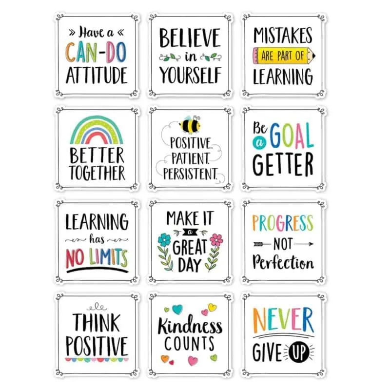 Positive mindset core decor cut-outs (10")