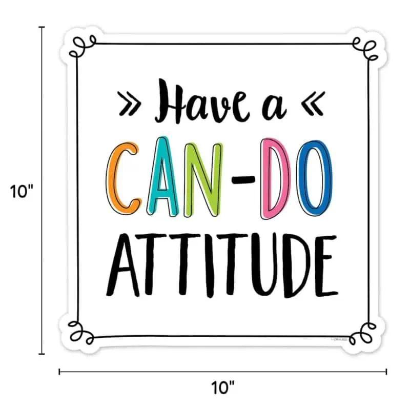 Positive mindset core decor cut-outs (10")