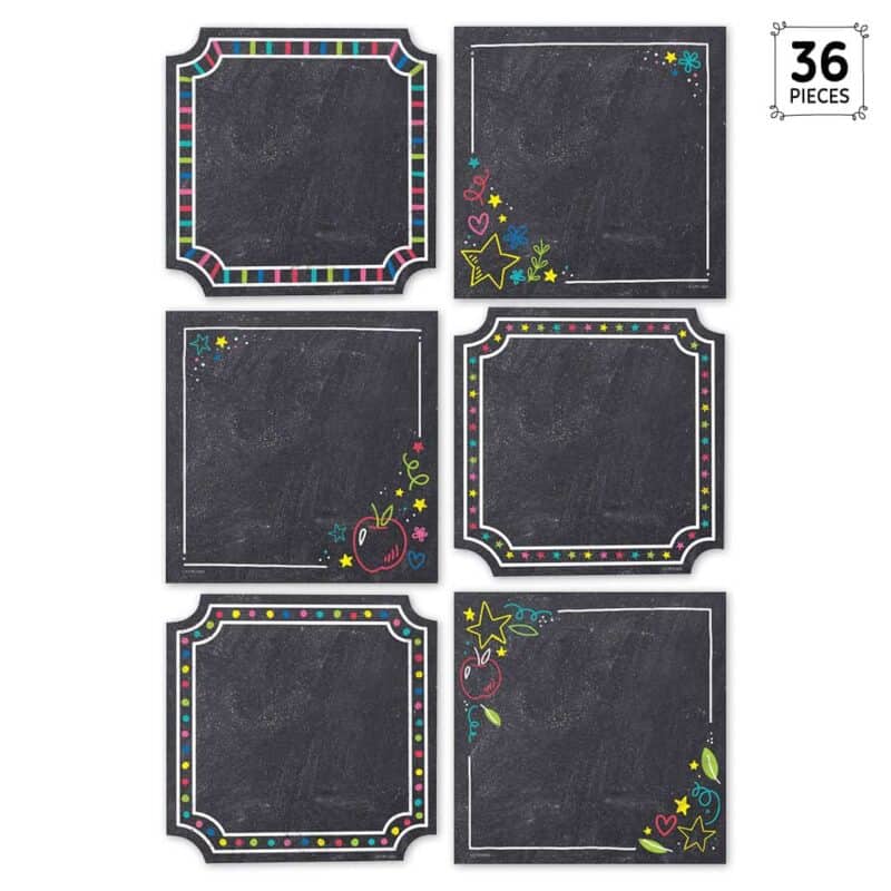 Colorful chalk cards designer cut-outs (6") (chalk it up! )
