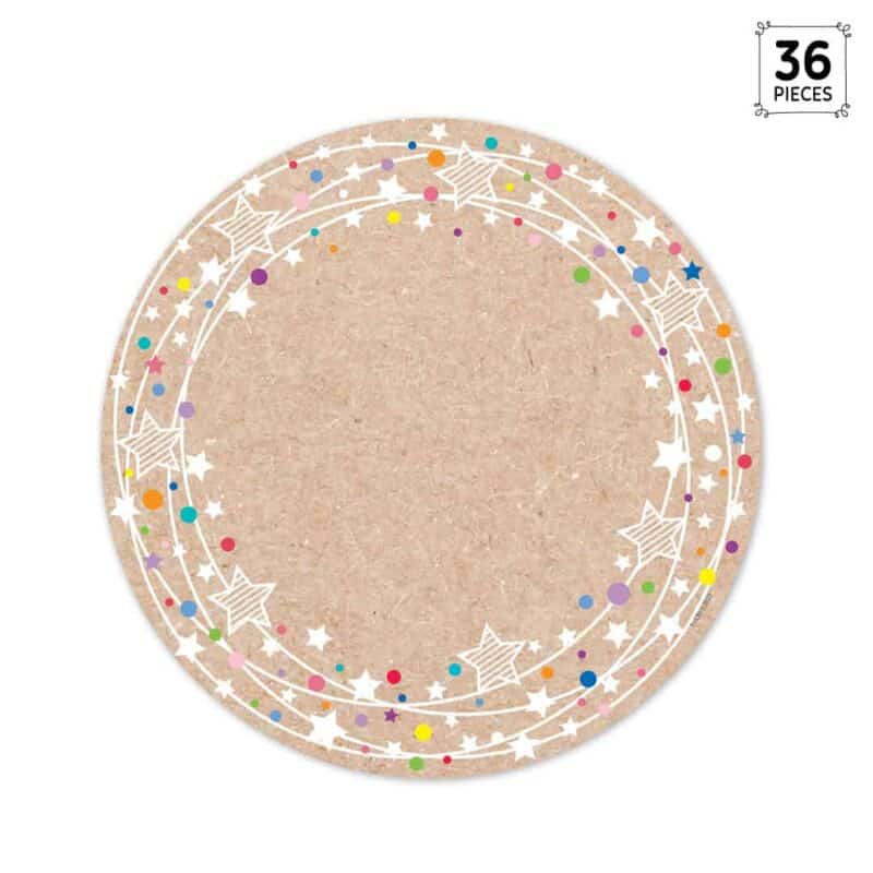 Colorful kraft cards designer cut-outs (6") (krafty pop)
