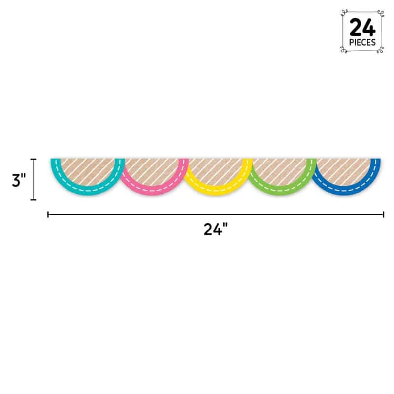 Colorful kraft jumbo scallops border (krafty pop, ez border)