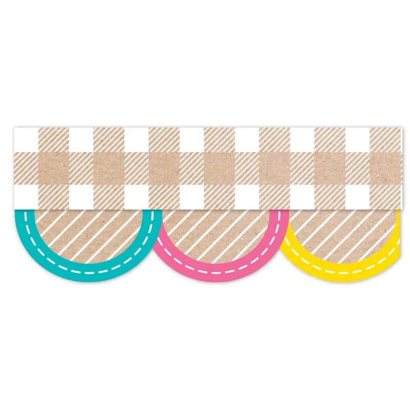 Colorful kraft jumbo scallops border (krafty pop, ez border)