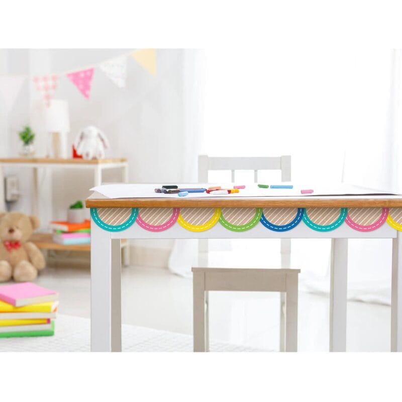 Colorful kraft jumbo scallops border (krafty pop, ez border)