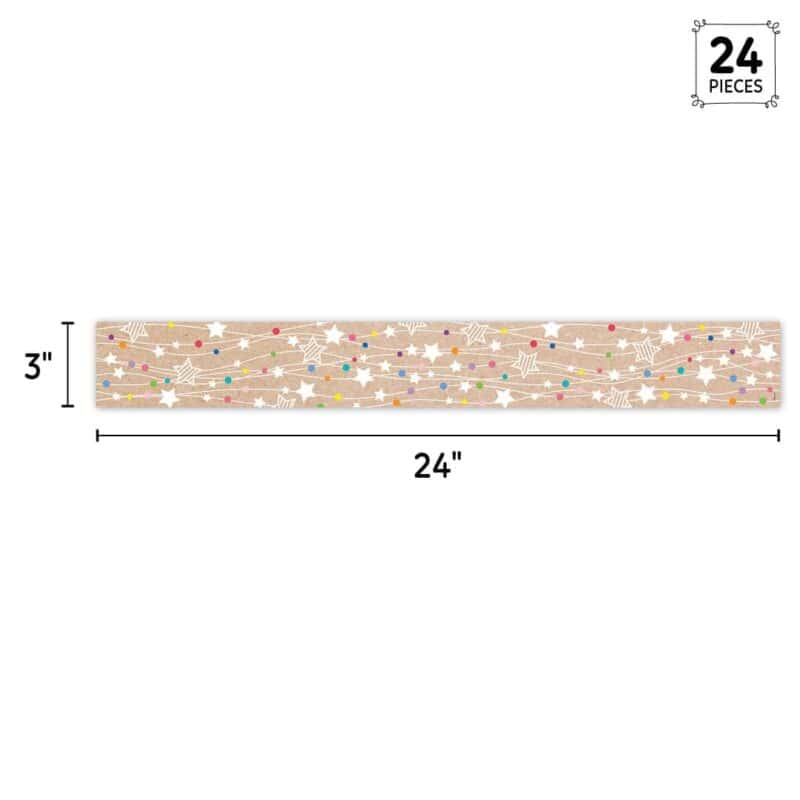 Colorful kraft stars on strings border (krafty pop, ez border)