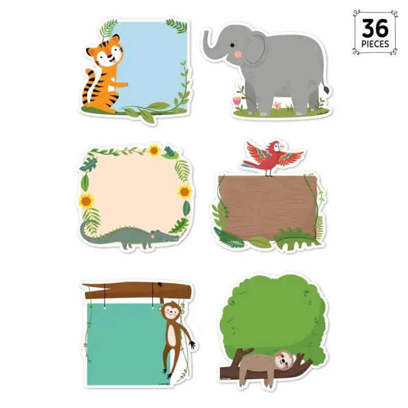 Jungle friends designer cut-outs (6") (jungle friends)