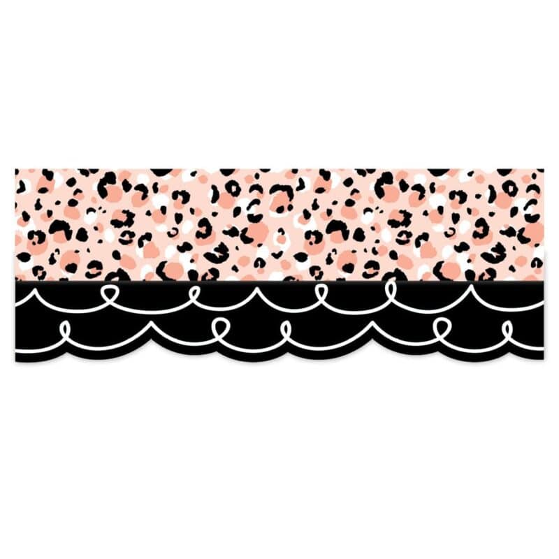 Jungle friends blush leopard ez border
