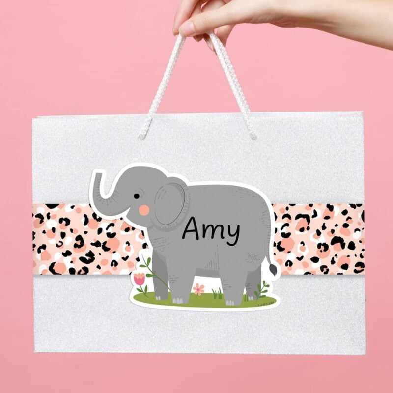 Jungle friends blush leopard ez border