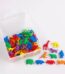 Plastic toy animals in a plastic container