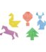 A group of colorful shapes