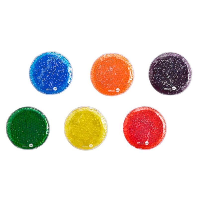 A group of colorful round objects