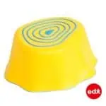 a yellow and blue bowl