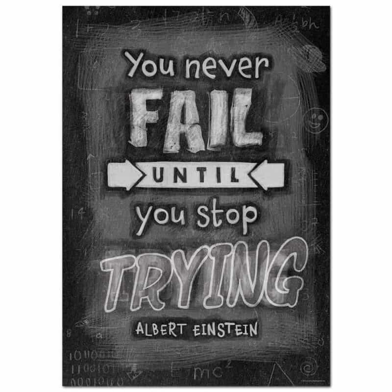 Inspire u poster: you never fail until...