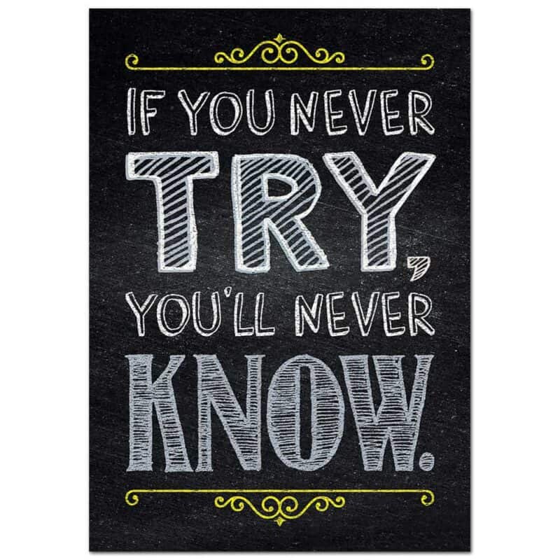 Inspire u poster: if you never try...