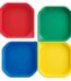A group of colorful plastic plates