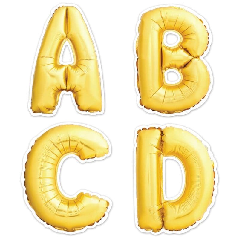 Gold mylar balloon uppercase designer letters