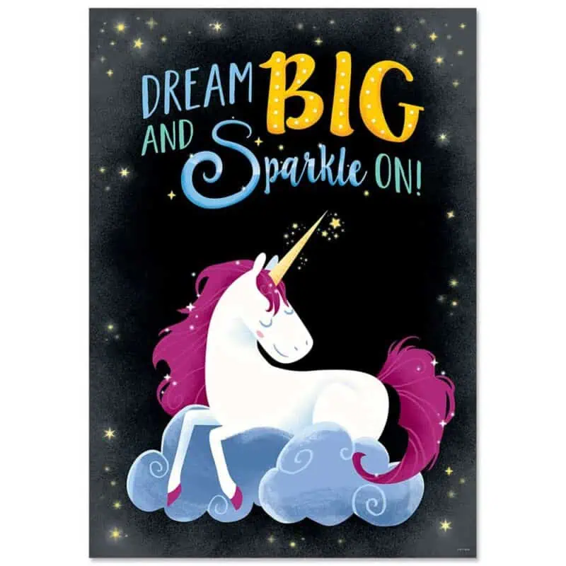 Inspire u poster: dream big and sparkle on.
