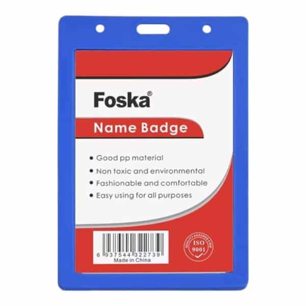 Name Badge Plastic Color Blue, Horizontal (12PCS)  73x105mm