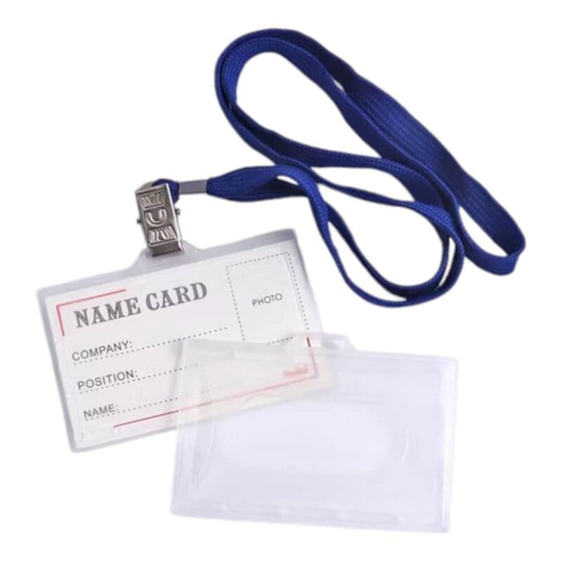 Name badges with black lanyards (50 pcs) 10mm x 950mm