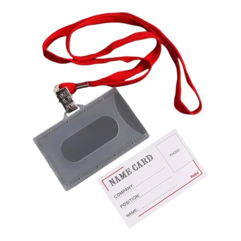 Name badges with black lanyards (50 pcs) 10mm x 950mm