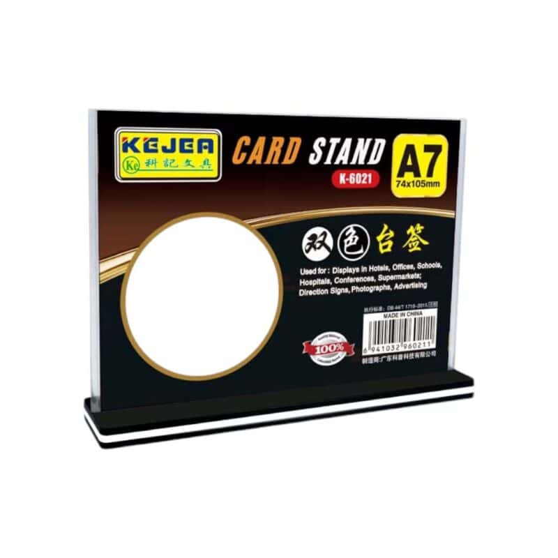 Black t-shaped slide card stand-horizontal  a7-105*74 1