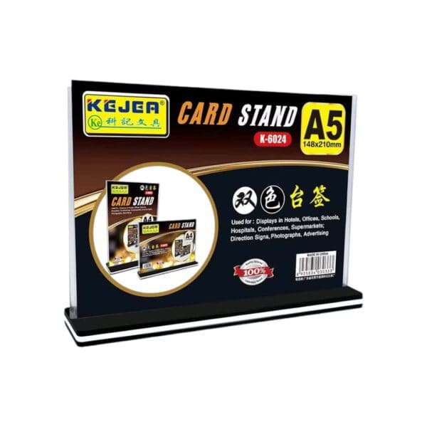 Black T-shaped Slide Card Stand-Horizontal A5-210*148