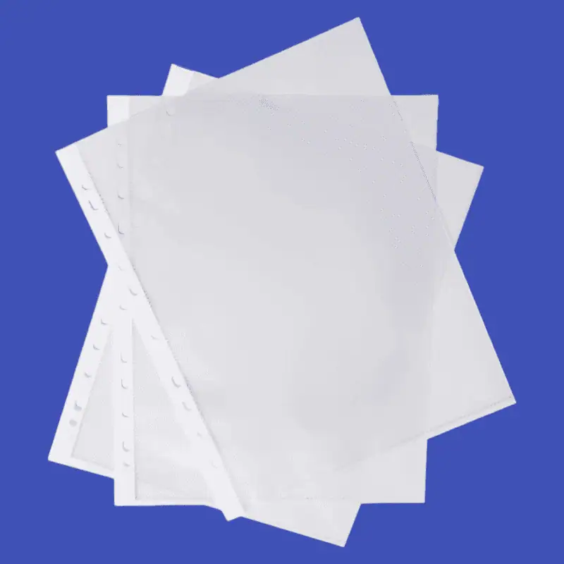 Plastic sheet protector with 11 holes a4 1*100 0. 035mm 100 per pack