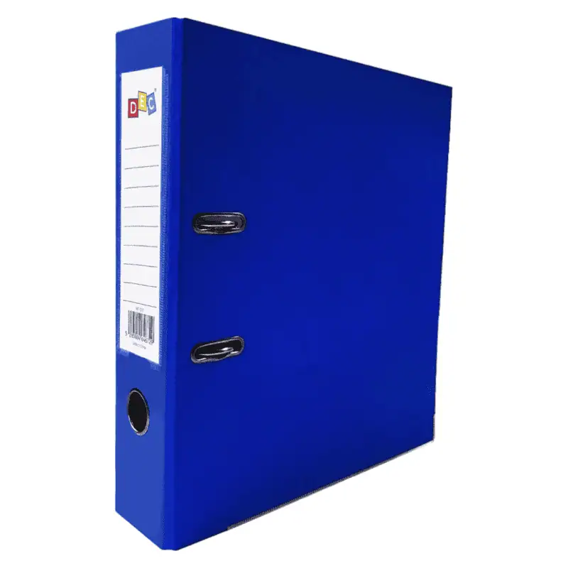 Blue  plastic box file 7. 5cm2 ring , 2. 5 inch
