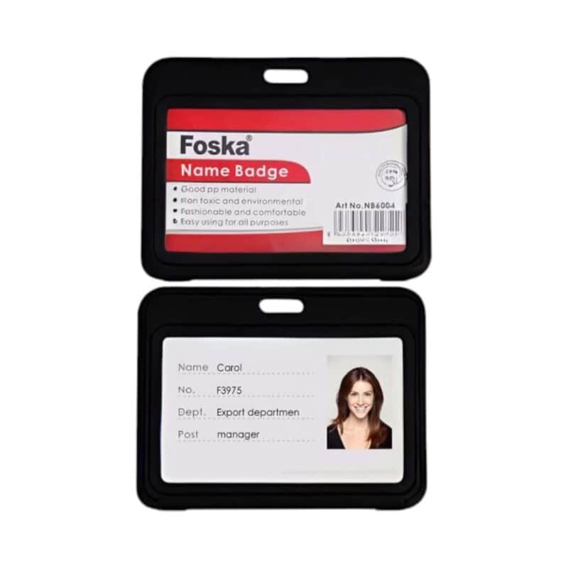 Name badge plastic color black,vertical (10pcs) 54x86mm