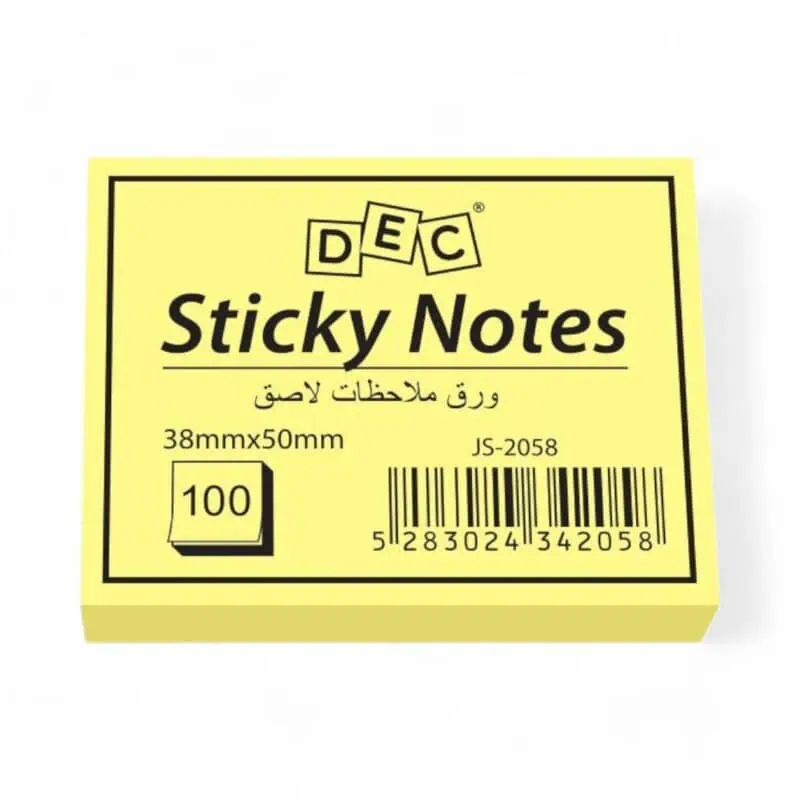 Sticky notes 38mm*50mm 100sheets pastel yellow