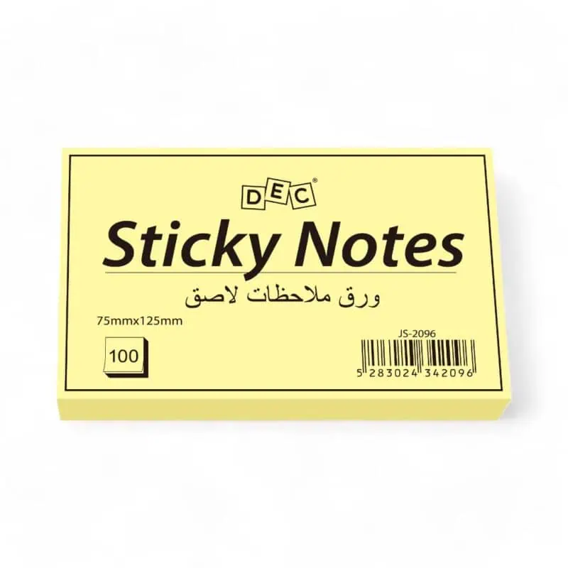 Sticky notes 75mm*125mm 100sheets pastel yellow