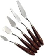 5 Pieces Stainless Steel Mixed Scraper Set Spatula Knife for Artists Oil Painting
