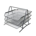 a stack of metal trays