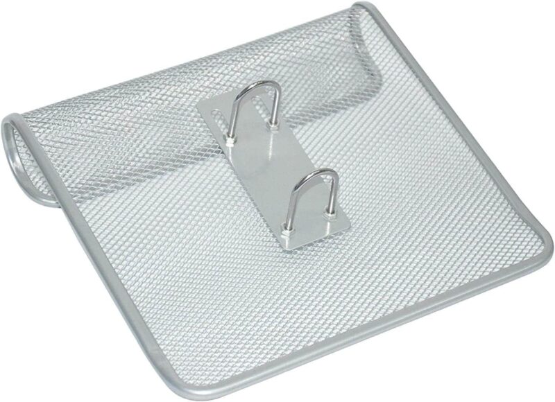 A metal mesh cover with a metal handle