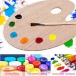 Wooden Paint Palette Paint Tray Palettes Thumb Holder Trays for Artist, 1 PCS