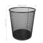 a black mesh trash can