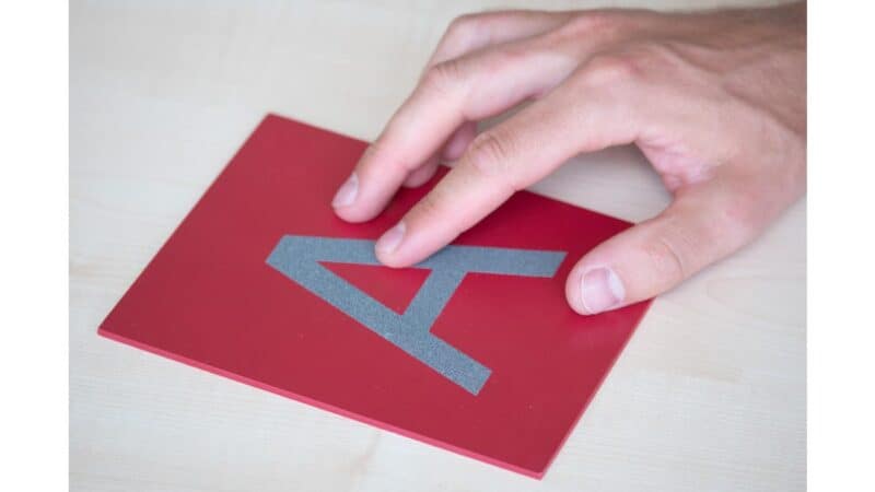 Tactile plates, upper case letters