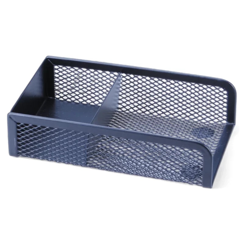 A black metal mesh tray