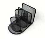 a black mesh holder with three different sizes