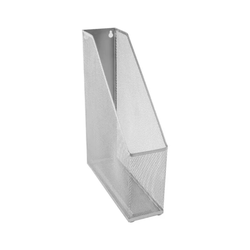 A metal file holder with mesh