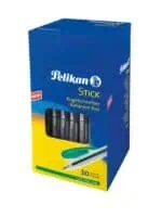 Pack of 50 Pelikan Stick K86 Green Ballpoint Pens - Durable, Reliable & Affordable Writing Instruments with Smooth Ink Flow & Comfortable Grip