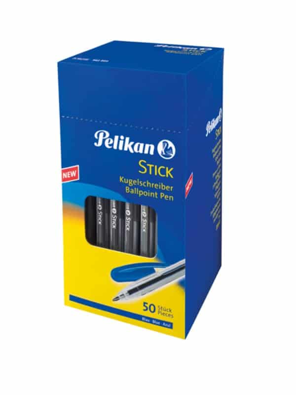 Pack of 50 Pelikan Stick K86 Blue Ballpoint Pens - Smooth Writing, Durable & Economical Choice for Businesses and Schools