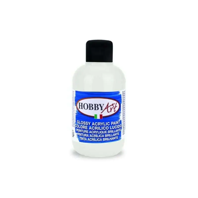 "hobby art glossy acrylic paint 500ml - professional quality for creative projects"